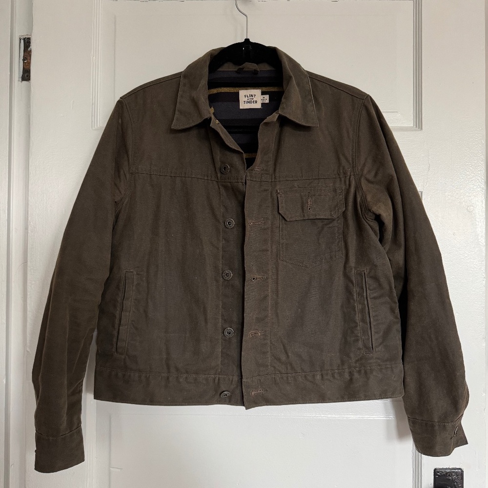 Flint and Tinder Women's Flannel-Lined Waxed Trucker Jacket